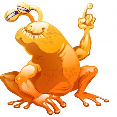 Stickers monstre grenouille orange 