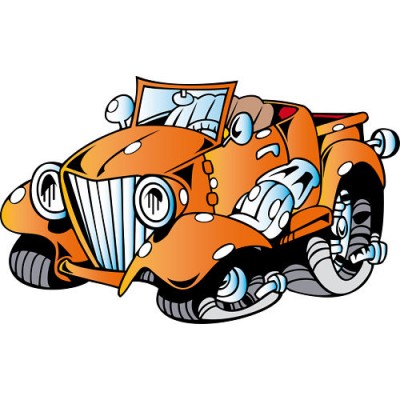 Sticker Enfant Voiture orange 2